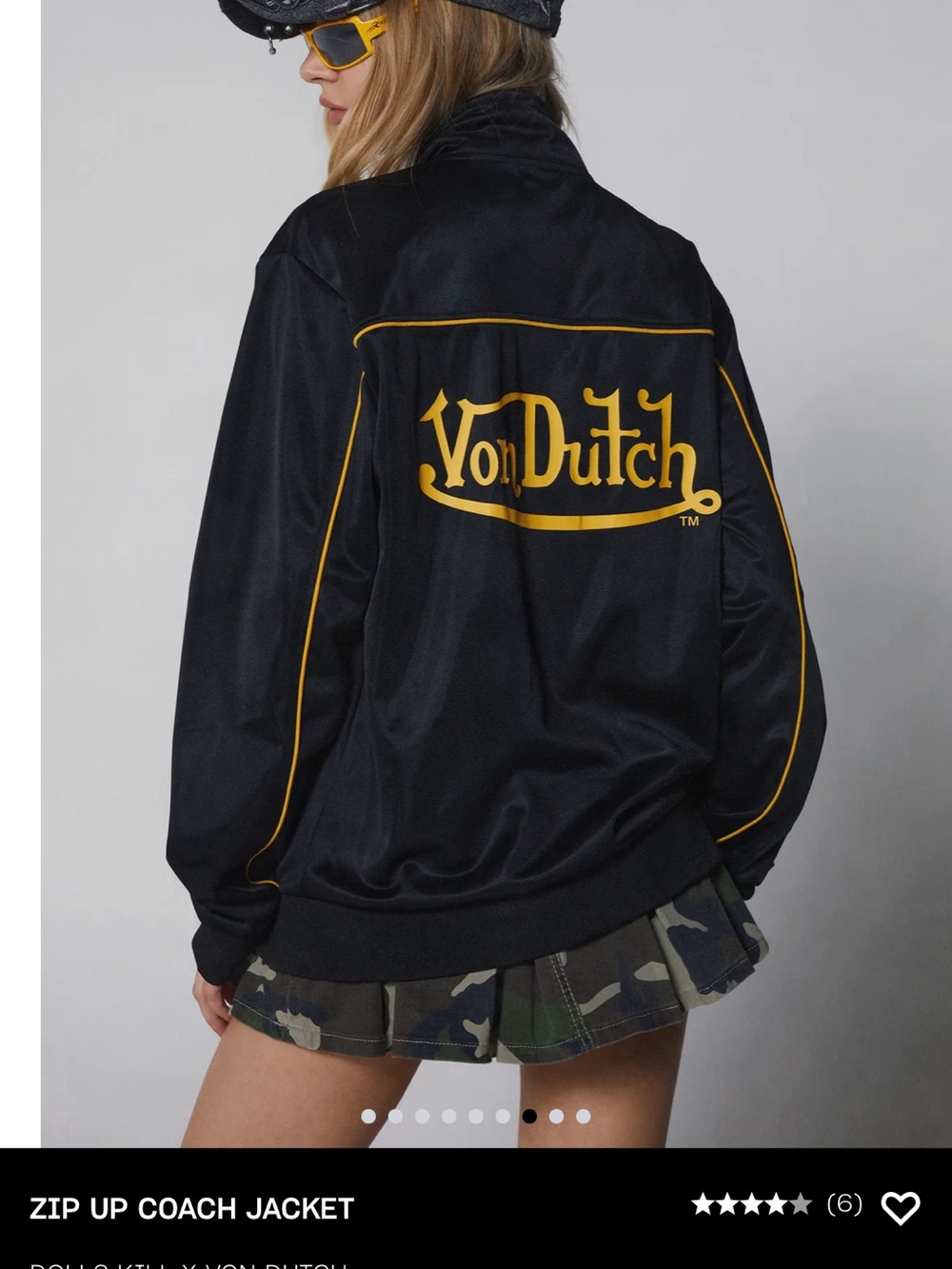 Von Dutch Black Jacket with Yellow Logo Piping - Picture 7 of 7